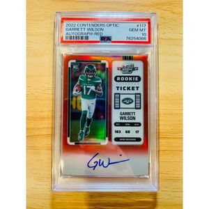 2022 Contenders Red Autograph‎ Garrett Wilson - Graded PSA 10